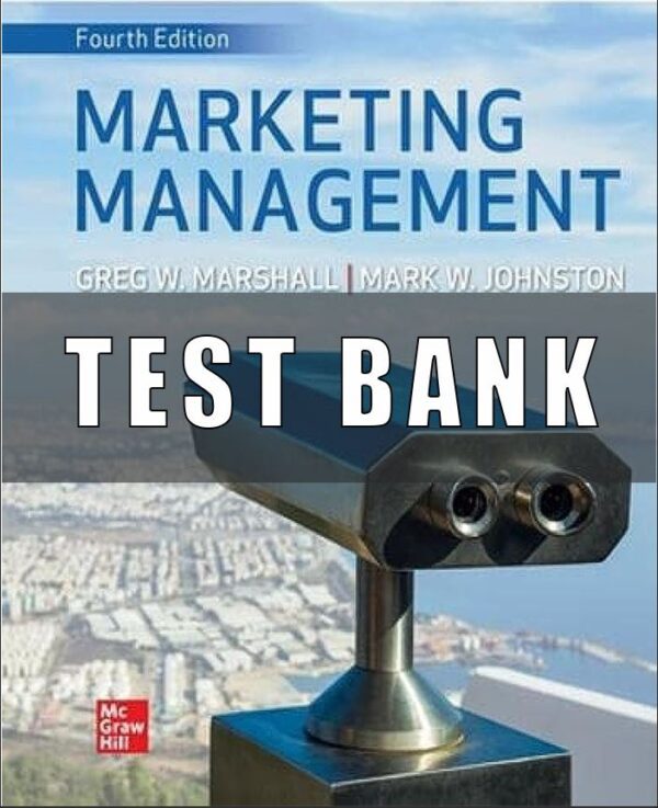 Test Bank For Marketing Management 4th Edition Marshall