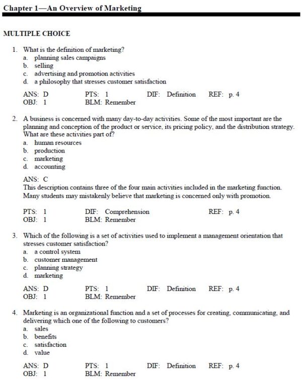 Test Bank for Marketing 5th Edition by Charles W. Lamb Jr.,